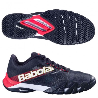Scarpe padel/terra rossa babolat jet premura 2 black/tomato red