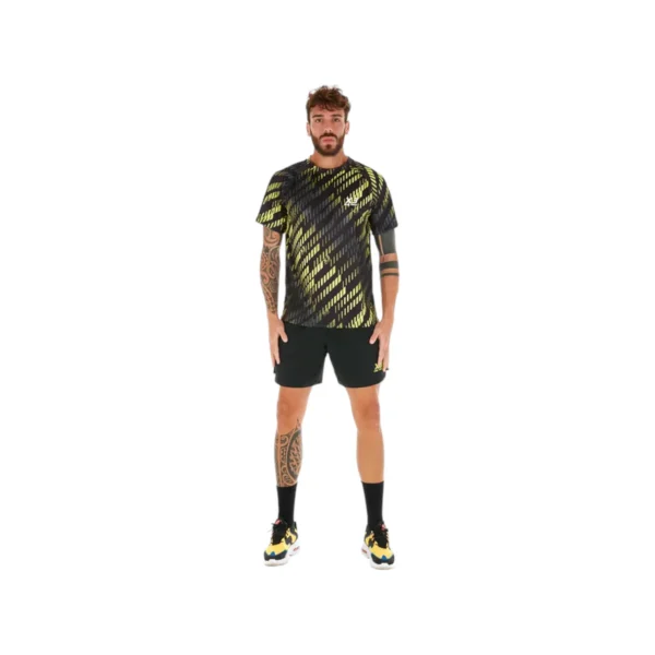 Pantaloncino por tres alfafar uomo nero/giallo - immagine 3
